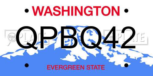 QPBQ42 Washington License Plate
