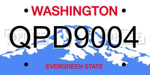 QPD9004 Washington License Plate