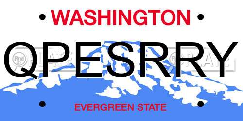 QPESRRY Washington License Plate