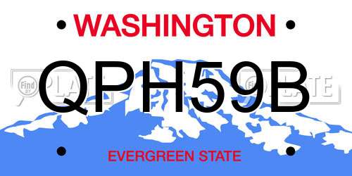 QPH59B Washington License Plate