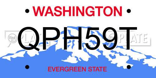 QPH59T Washington License Plate