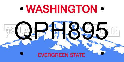 QPH895 Washington License Plate