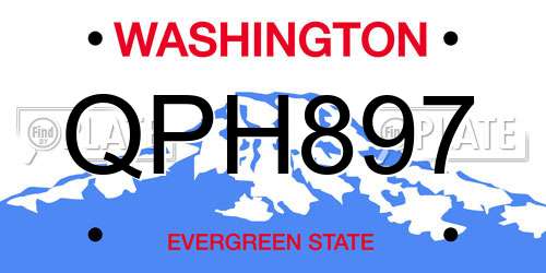 QPH897 Washington License Plate