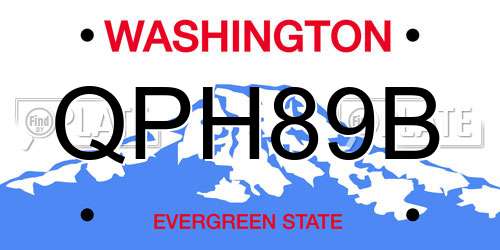 QPH89B Washington License Plate