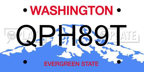 QPH89T Washington License Plate