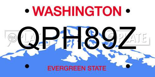 QPH89Z Washington License Plate