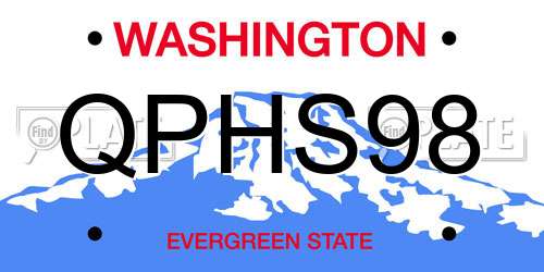QPHS98 Washington License Plate