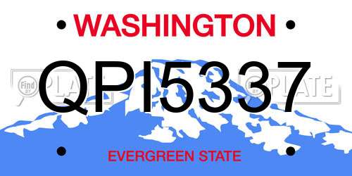 QPI5337 Washington License Plate