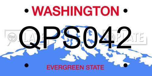 QPS042 Washington License Plate