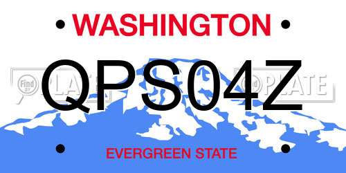 QPS04Z Washington License Plate