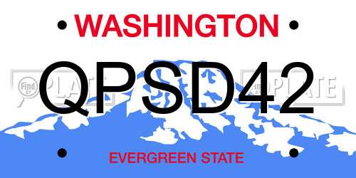 QPSD42 Washington License Plate
