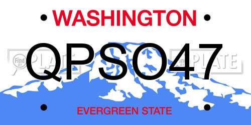 QPSO47 Washington License Plate