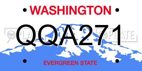 QQA271 Washington License Plate