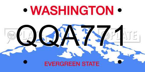 QQA771 Washington License Plate
