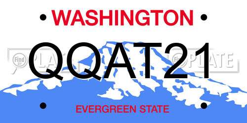 QQAT21 Washington License Plate