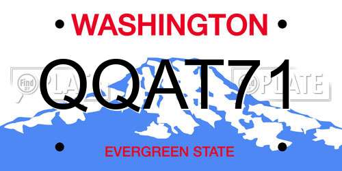 QQAT71 Washington License Plate