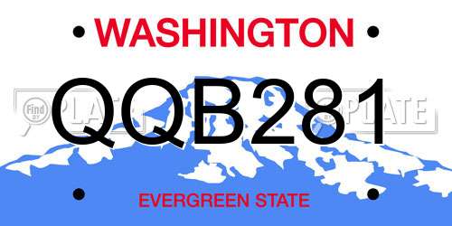 QQB281 Washington License Plate