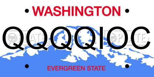 QQQQIOC Washington License Plate
