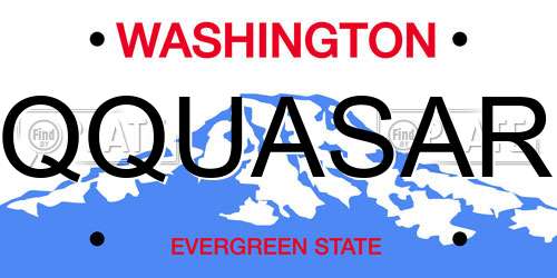 QQUASAR Washington License Plate
