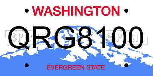 QRG8100 Washington License Plate