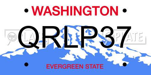 QRLP37 Washington License Plate