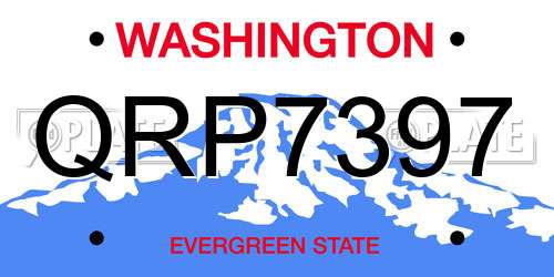 QRP7397 Washington License Plate