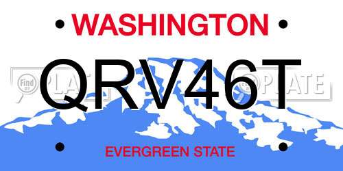 QRV46T Washington License Plate