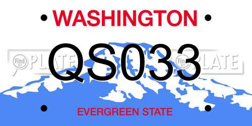 QS033 Washington License Plate