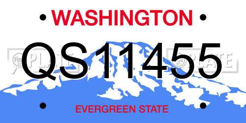 QS11455 Washington License Plate
