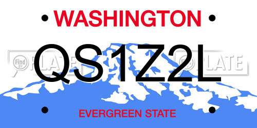 QS1Z2L Washington License Plate