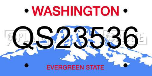 QS23536 Washington License Plate