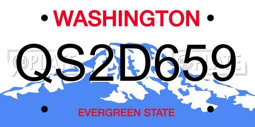 QS2D659 Washington License Plate