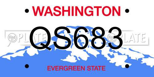 QS683 Washington License Plate