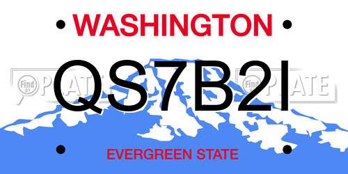 QS7B2I Washington License Plate