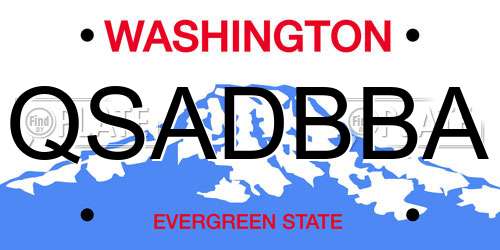 QSADBBA Washington License Plate