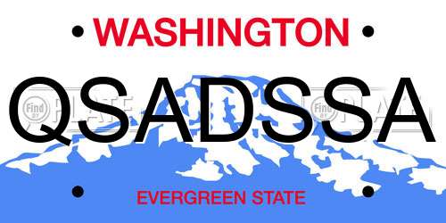QSADSSA Washington License Plate
