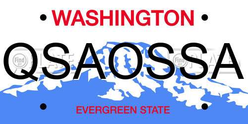 QSAOSSA Washington License Plate