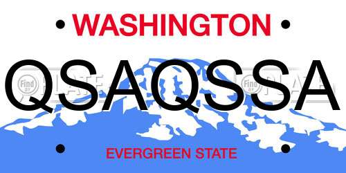 QSAQSSA Washington License Plate