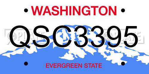 QSC3395 Washington License Plate