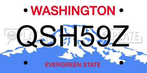 QSH59Z Washington License Plate