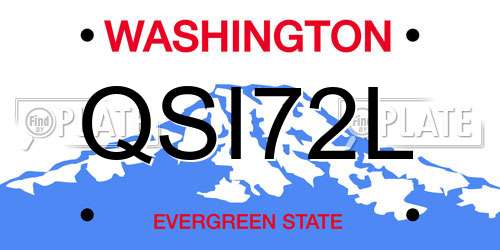 QSI72L Washington License Plate