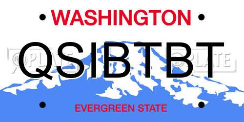 QSIBTBT Washington License Plate