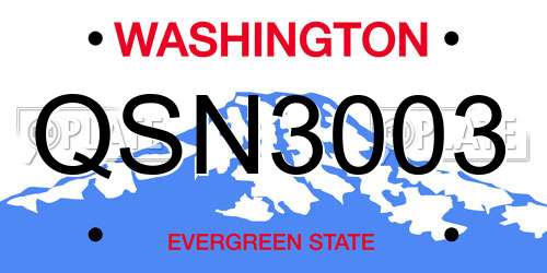 QSN3003 Washington License Plate