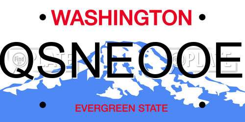 QSNEOOE Washington License Plate