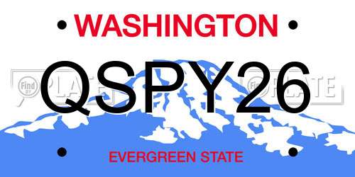 QSPY26 Washington License Plate