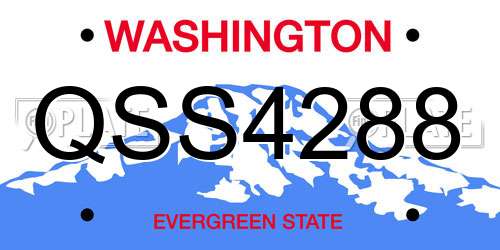 QSS4288 Washington License Plate