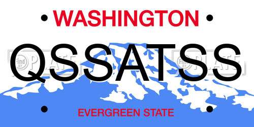 QSSATSS Washington License Plate