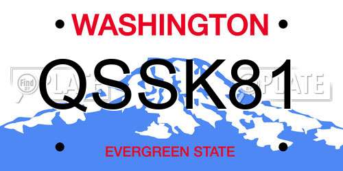 QSSK81 Washington License Plate