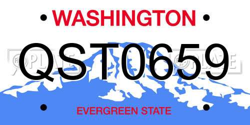 QST0659 Washington License Plate