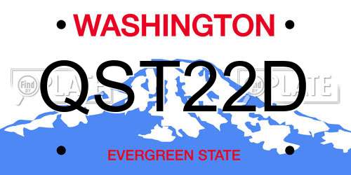 QST22D Washington License Plate